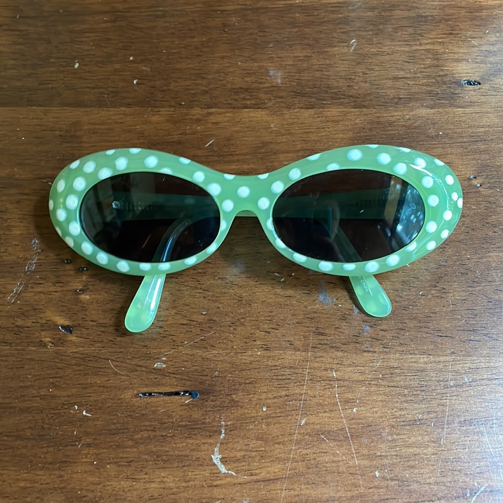 Green polka dot Lulu Guinness sunglasses